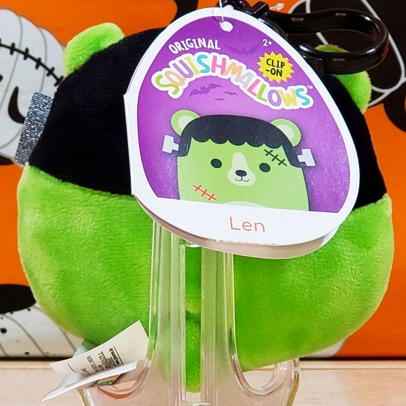 Squishmallow Len the Monster 3.5" Clip UltraSoft Stuffed Halloween Toy Plush NWT - Picture 4 of 11